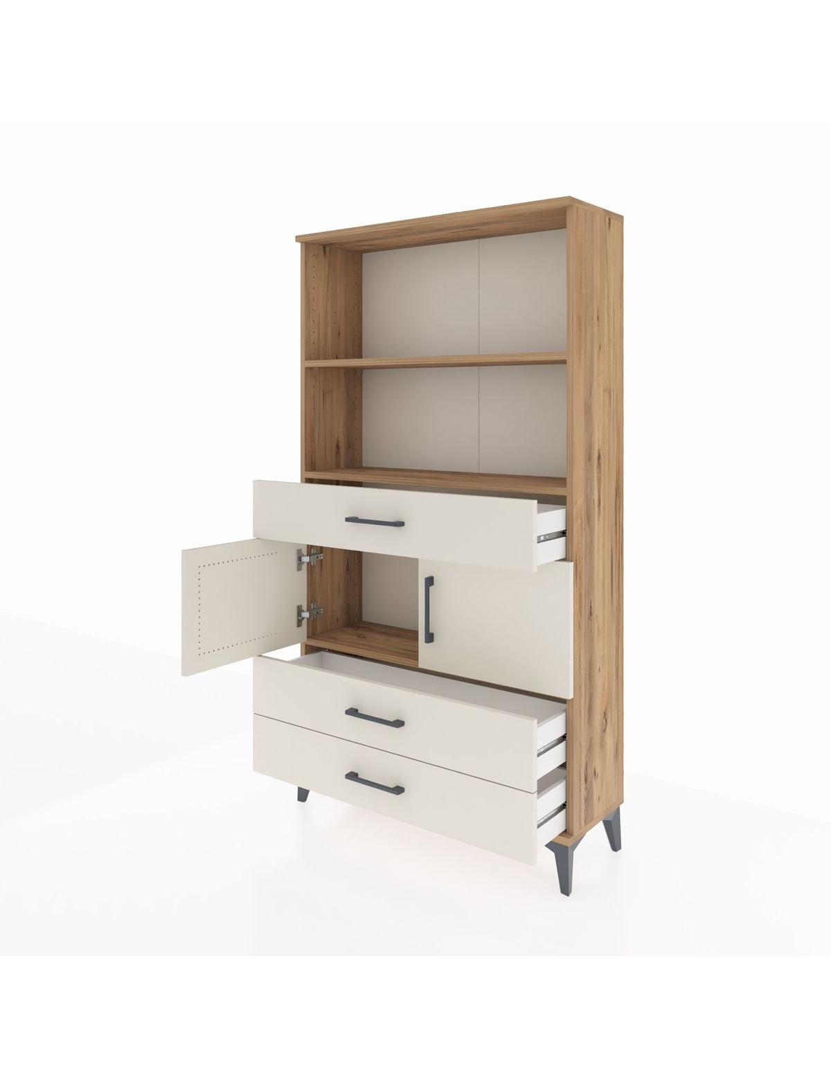 Arges Dolap 3 Raflı 3 Çekmeceli 2 Kapaklı 88x30x163 - S21M084V7A