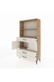 Arges Dolap 3 Raflı 3 Çekmeceli 2 Kapaklı 88x30x163 Çam-Aytaşı