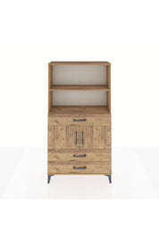 Arges Dolap 3 Raflı 3 Çekmeceli 2 Kapaklı 88x30x163 Çam-Çam