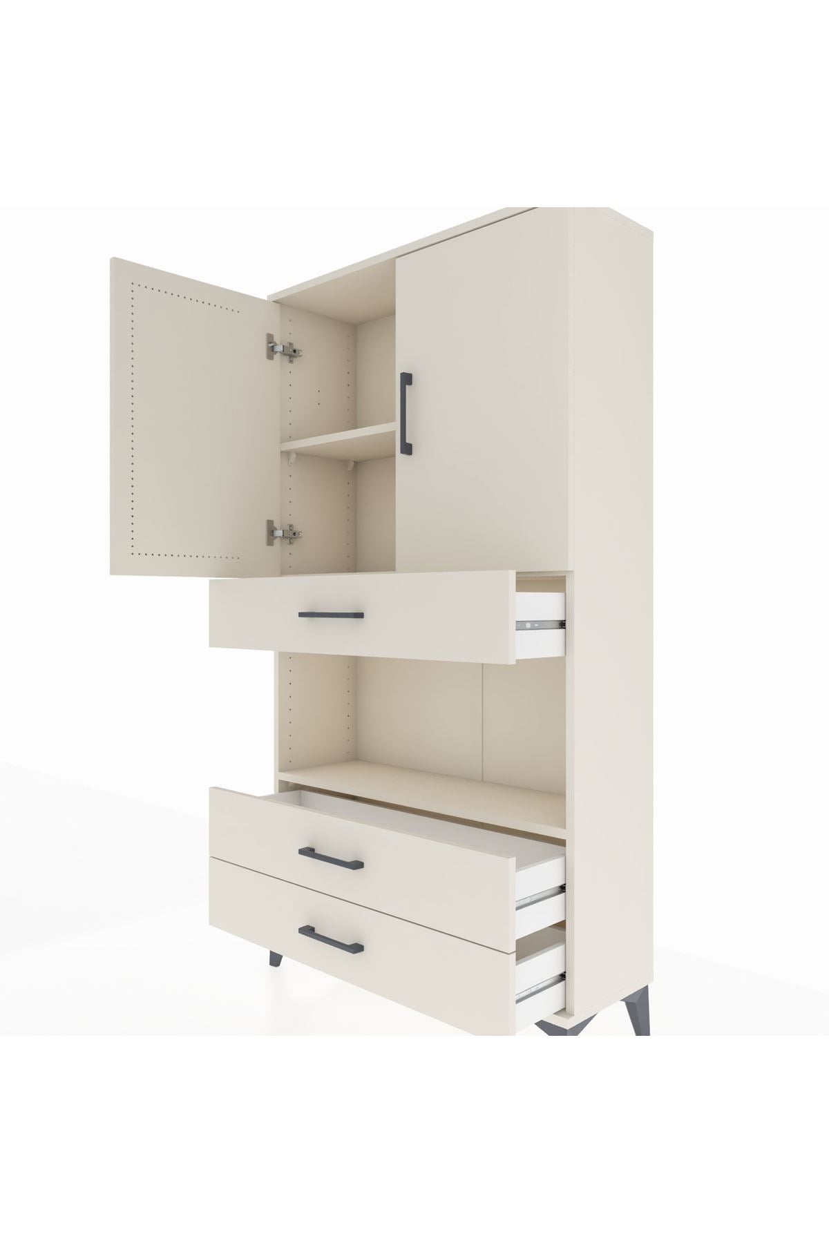 Arges Dolap 3 Raflı 3 Çekmeceli 2 Kapaklı 88x30x163 Aytaşı-Aytaşı