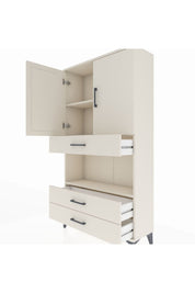 Arges Dolap 3 Raflı 3 Çekmeceli 2 Kapaklı 88x30x163 Aytaşı-Aytaşı