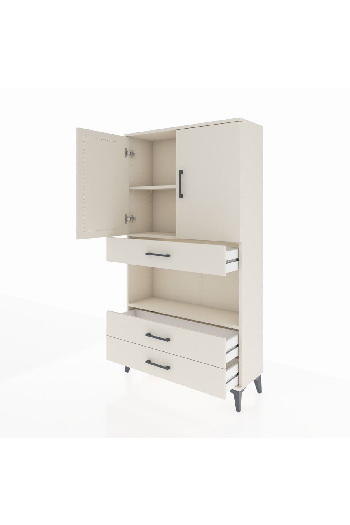 Arges Dolap 3 Raflı 3 Çekmeceli 2 Kapaklı 88x30x163 Aytaşı-Aytaşı