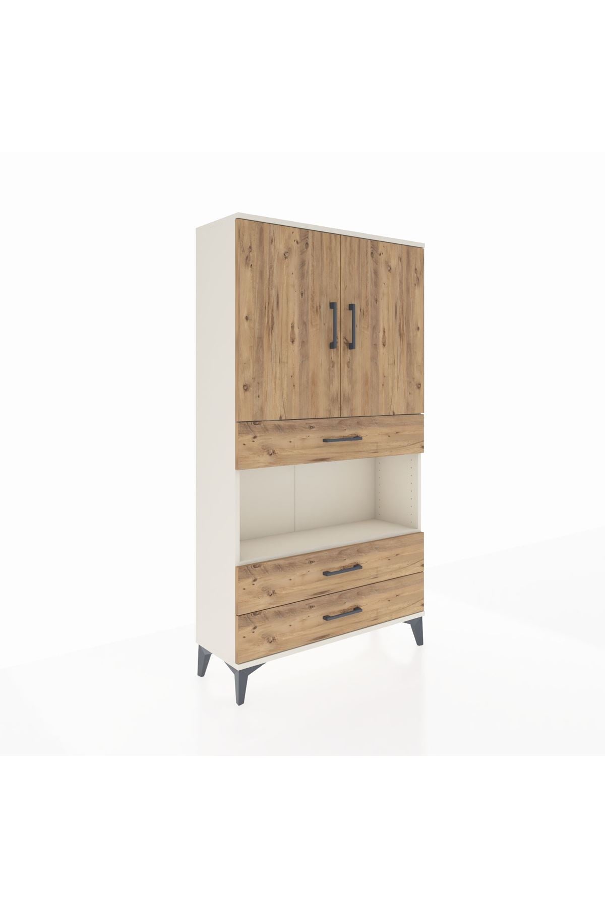 Arges Dolap 3 Raflı 3 Çekmeceli 2 Kapaklı 88x30x163 Aytaşı-Çam