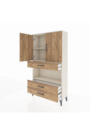 Arges Dolap 3 Raflı 3 Çekmeceli 2 Kapaklı 88x30x163 Aytaşı-Çam