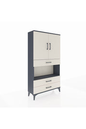 Arges Dolap 3 Raflı 3 Çekmeceli 2 Kapaklı 88x30x163 Antrasit-Aytaşı