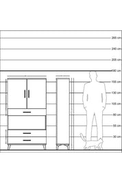 Arges Dolap 3 Raflı 3 Çekmeceli 2 Kapaklı 88x30x163 Antrasit-Aytaşı