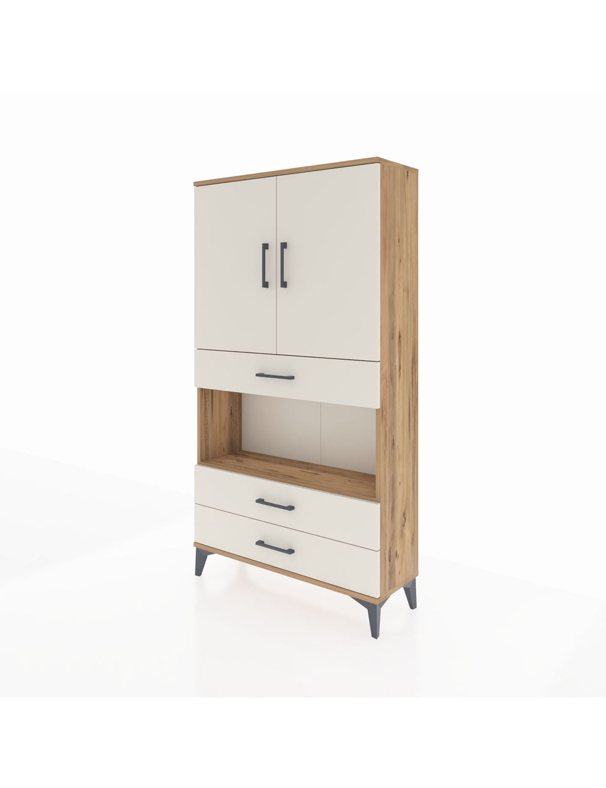 Arges Dolap 3 Raflı 3 Çekmeceli 2 Kapaklı 88x30x163 - S21M085V7A