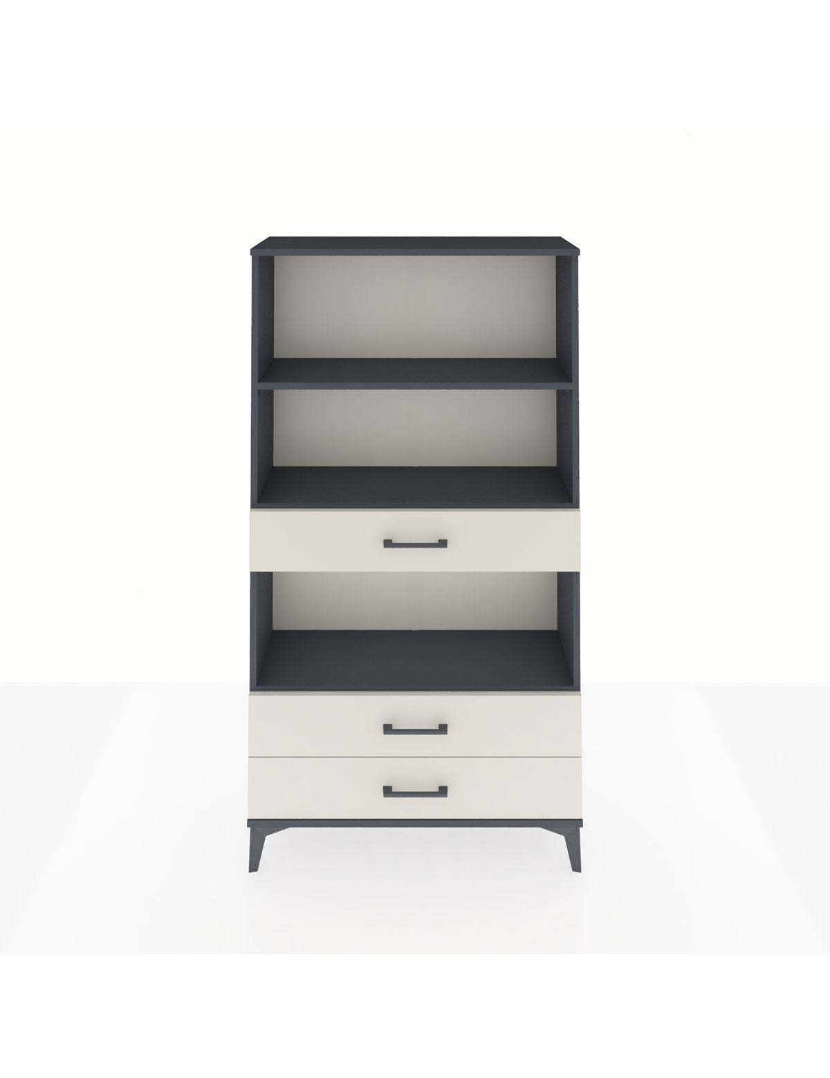 Arges Dolap 3 Raflı 3 Çekmeceli 88x30x163 Antrasit-Aytaşı