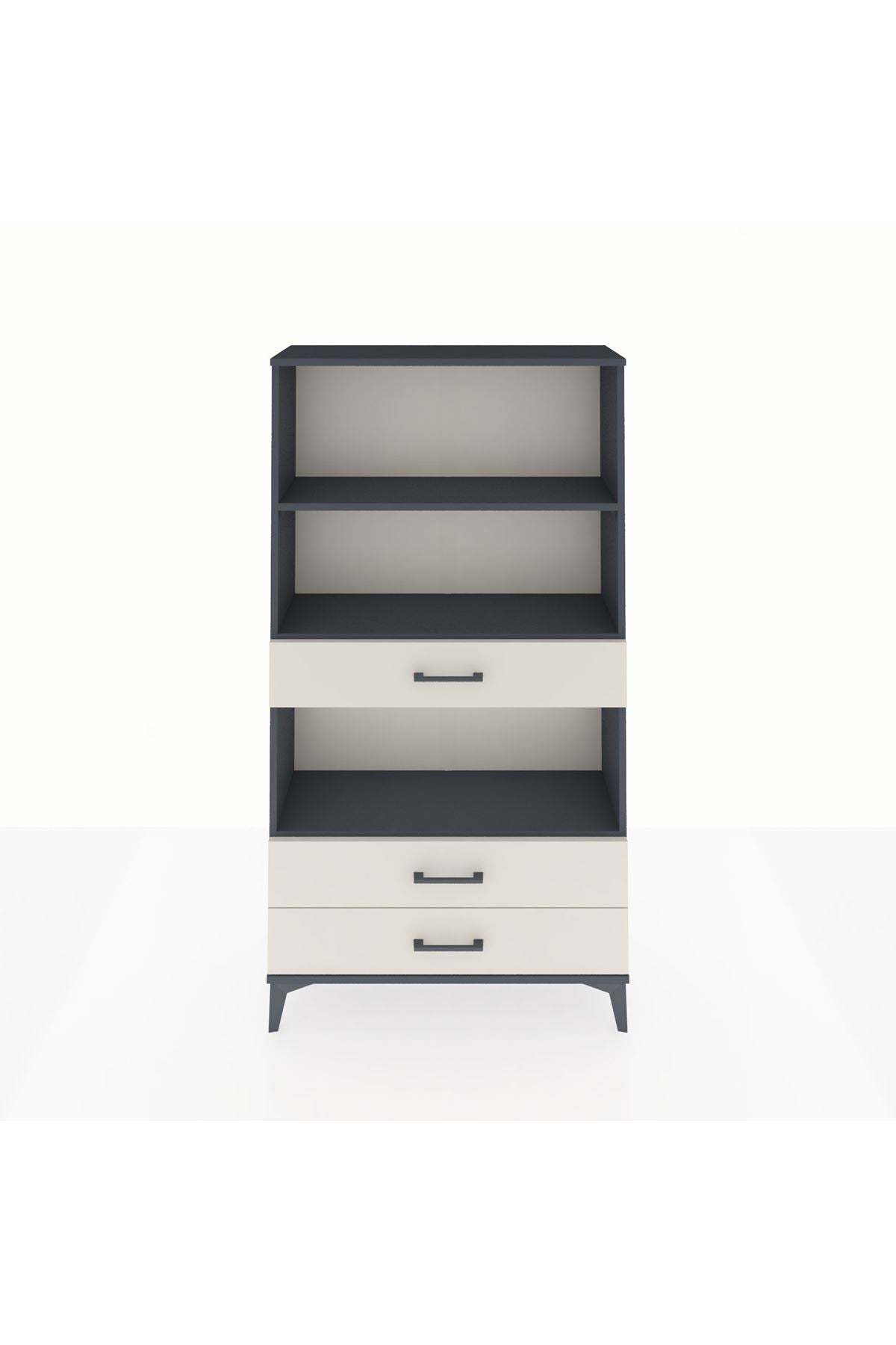 Arges Dolap 3 Raflı 3 Çekmeceli 88x30x163 Antrasit-Aytaşı
