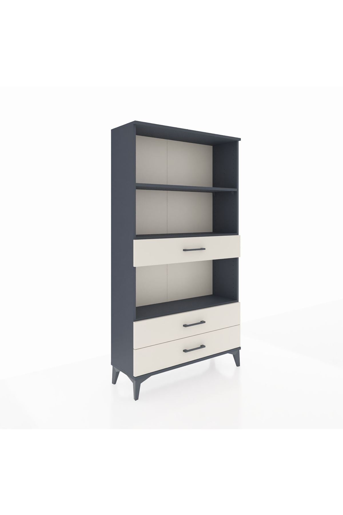 Arges Dolap 3 Raflı 3 Çekmeceli 88x30x163 Antrasit-Aytaşı