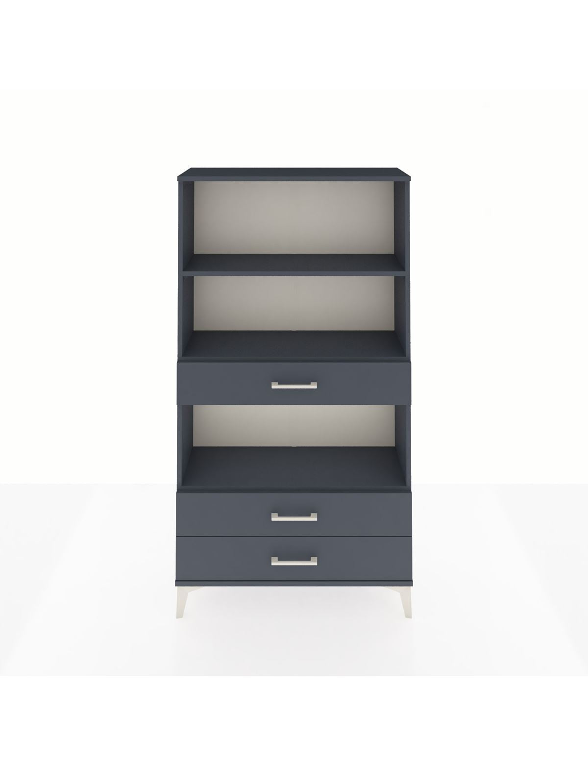 Arges Dolap 3 Raflı 3 Çekmeceli 88x30x163 Antrasit-Antrasit