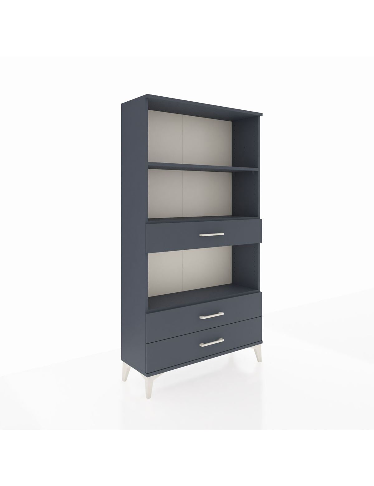 Arges Dolap 3 Raflı 3 Çekmeceli 88x30x163 Antrasit-Antrasit