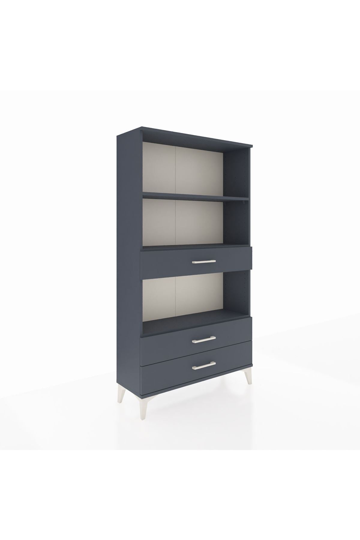 Arges Dolap 3 Raflı 3 Çekmeceli 88x30x163 Antrasit-Antrasit