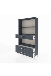 Arges Dolap 3 Raflı 3 Çekmeceli 88x30x163 Antrasit-Antrasit