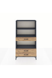 Arges Dolap 3 Raflı 3 Çekmeceli 88x30x163 Antrasit-Çam