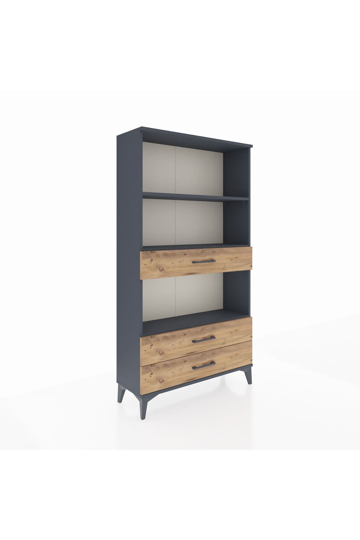 Arges Dolap 3 Raflı 3 Çekmeceli 88x30x163 Antrasit-Çam