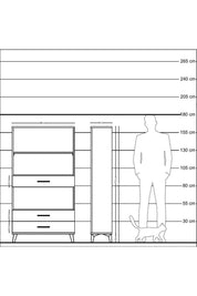 Arges Dolap 3 Raflı 3 Çekmeceli 88x30x163 Antrasit-Çam