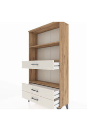 Arges Dolap 3 Raflı 3 Çekmeceli 88x30x163 Çam-Aytaşı