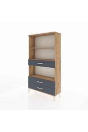 Arges Dolap 3 Raflı 3 Çekmeceli 88x30x163 Çam-Antrasit