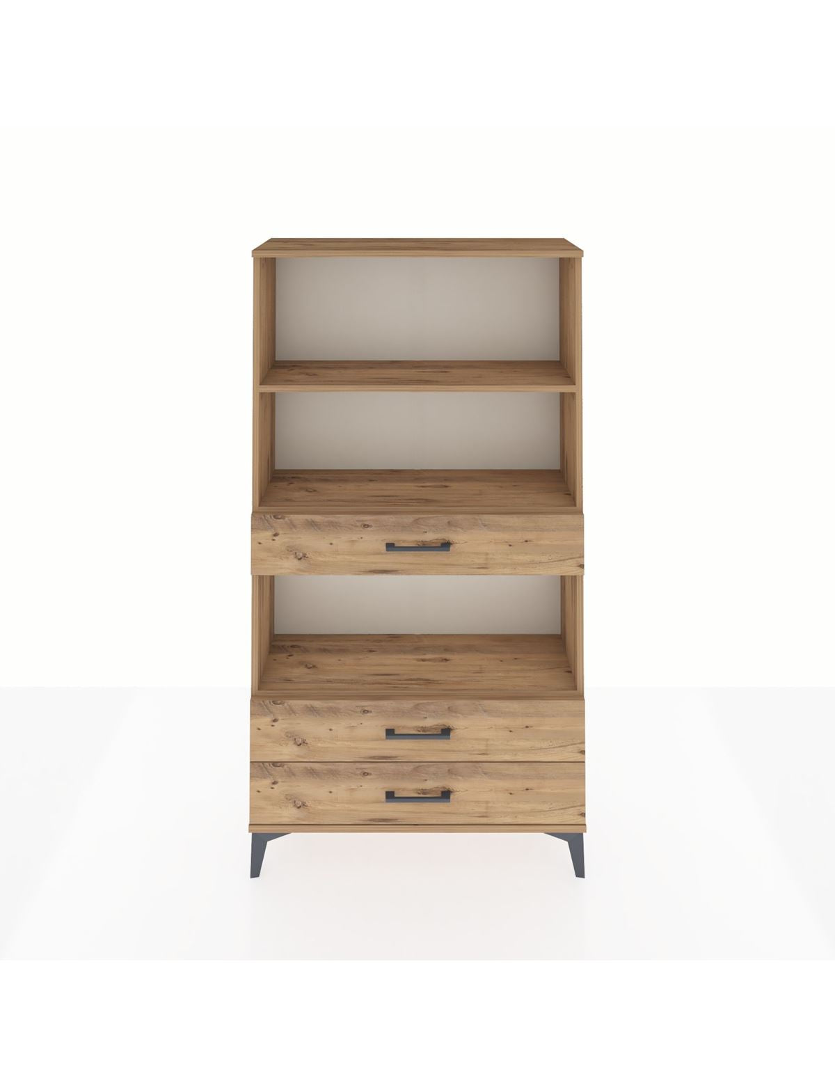 Arges Dolap 3 Raflı 3 Çekmeceli 88x30x163 Çam-Çam