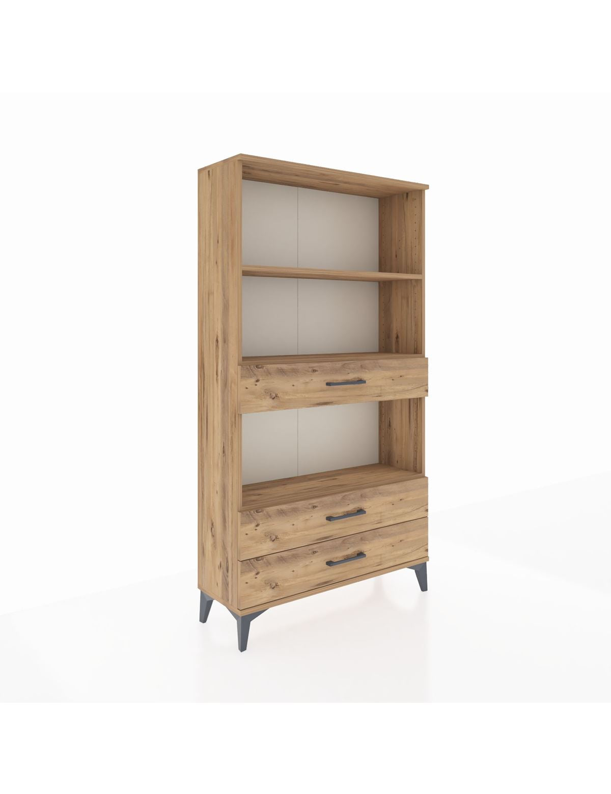 Arges Dolap 3 Raflı 3 Çekmeceli 88x30x163 Çam-Çam