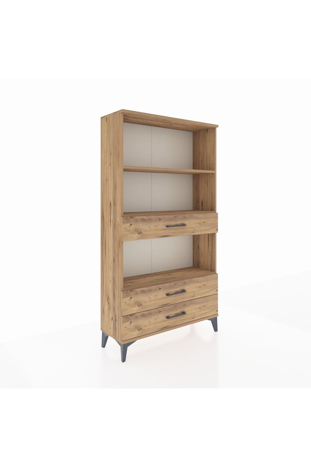 Arges Dolap 3 Raflı 3 Çekmeceli 88x30x163 Çam-Çam