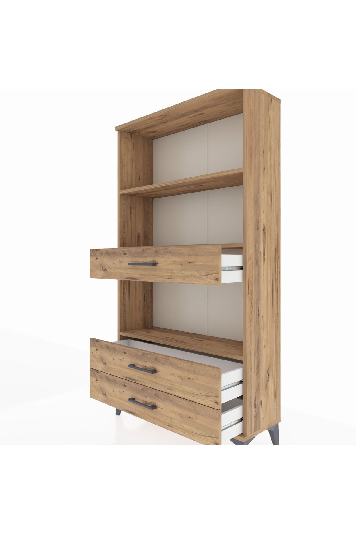 Arges Dolap 3 Raflı 3 Çekmeceli 88x30x163 Çam-Çam