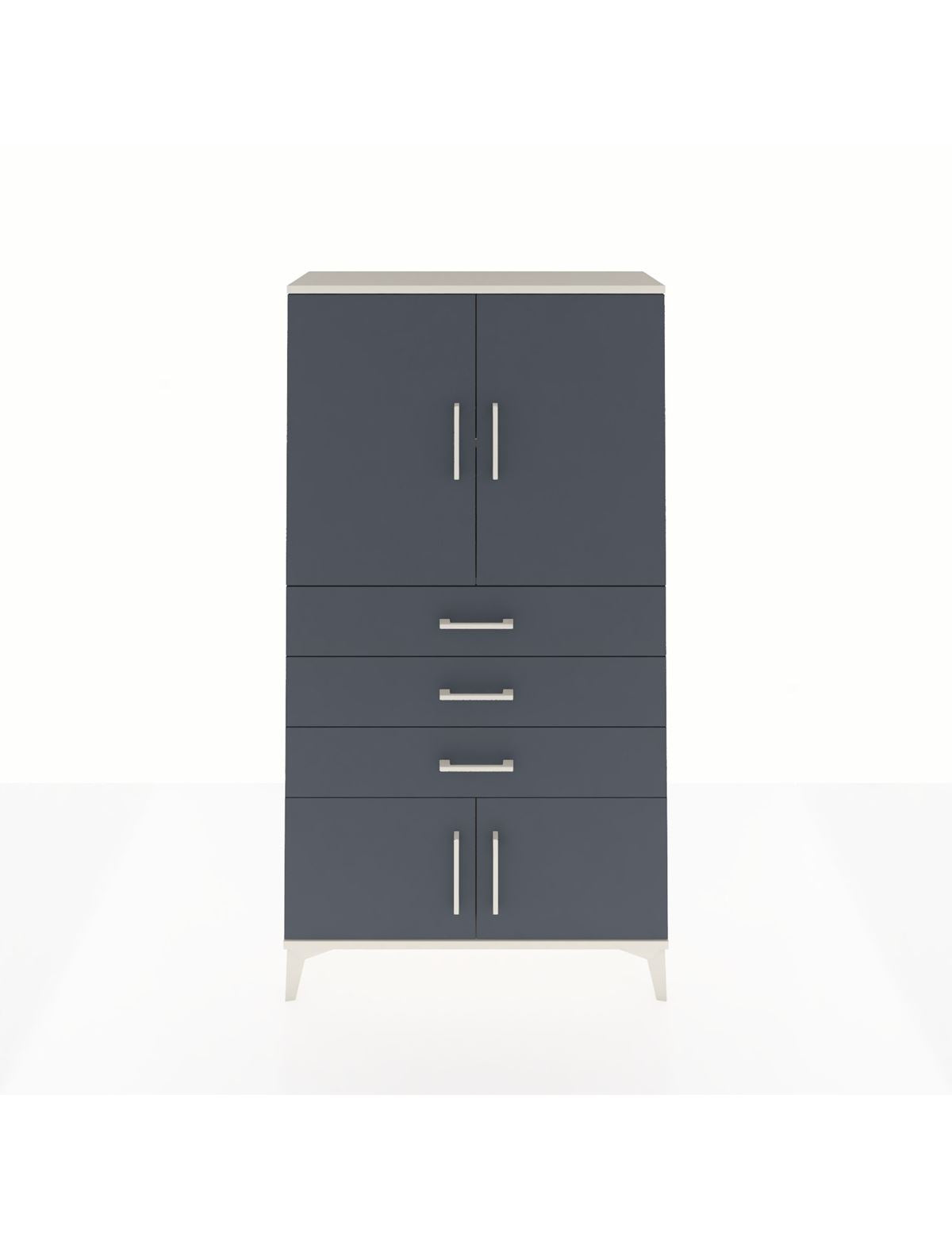 Arges Dolap 2 Raflı 3 Çekmeceli 4 Kapaklı 88x30x163 Aytaşı-Antrasit