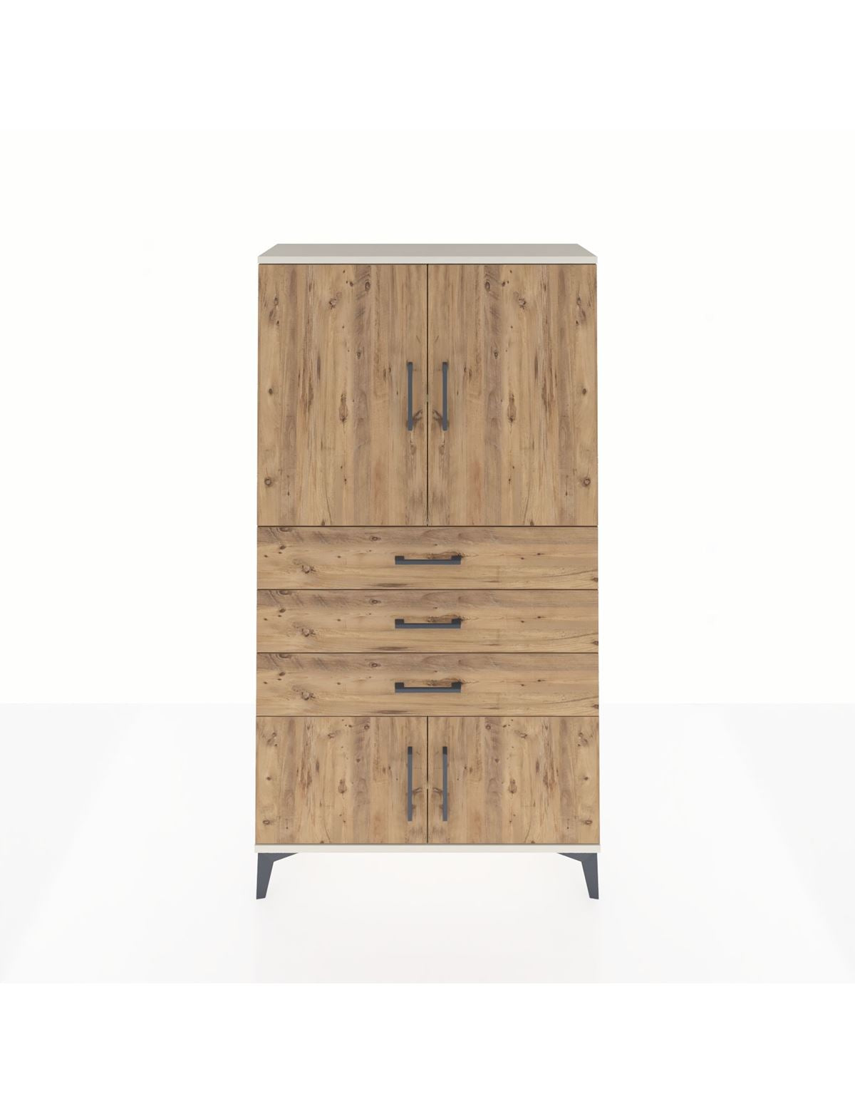 Arges Dolap 2 Raflı 3 Çekmeceli 4 Kapaklı 88x30x163 Aytaşı-Çam