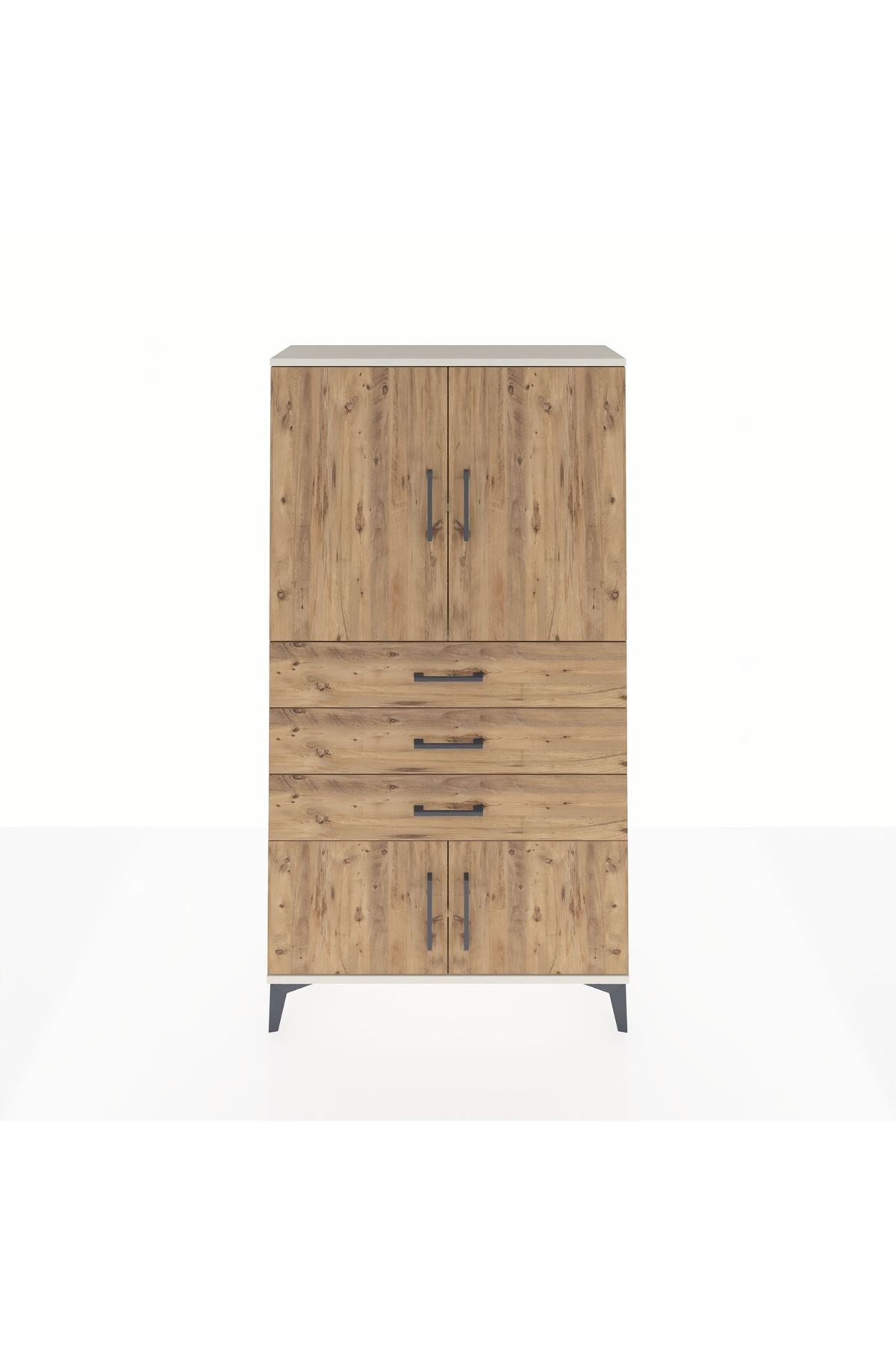 Arges Dolap 2 Raflı 3 Çekmeceli 4 Kapaklı 88x30x163 Aytaşı-Çam