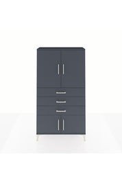 Arges Dolap 2 Raflı 3 Çekmeceli 4 Kapaklı 88x30x163 Antrasit-Antrasit