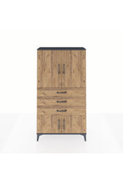 Arges Dolap 2 Raflı 3 Çekmeceli 4 Kapaklı 88x30x163 Antrasit-Çam