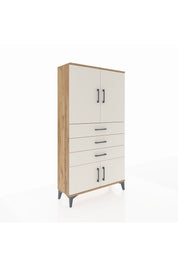 Arges Dolap 2 Raflı 3 Çekmeceli 4 Kapaklı 88x30x163 Çam-Aytaşı