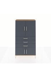Arges Dolap 2 Raflı 3 Çekmeceli 4 Kapaklı 88x30x163 Çam-Antrasit
