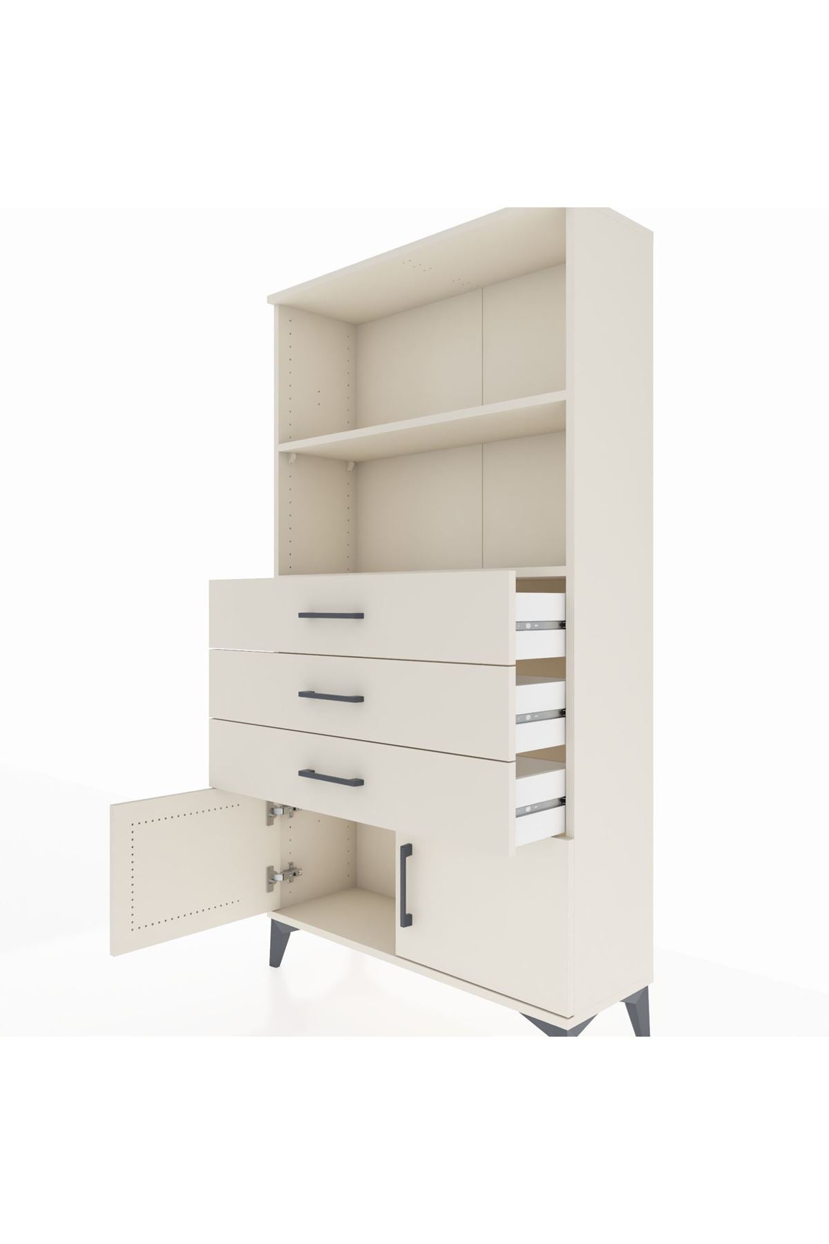 Arges Dolap 2 Raflı 3 Çekmeceli 2 Kapaklı 88x30x163 Aytaşı-Aytaşı