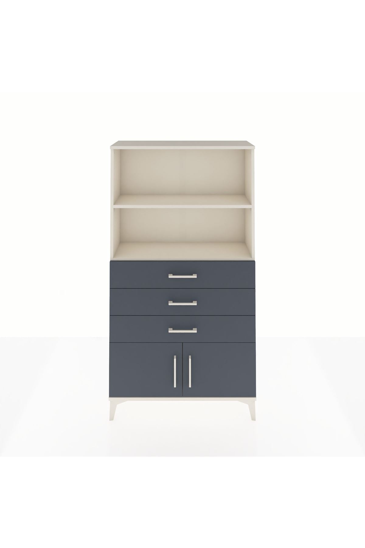 Arges Dolap 2 Raflı 3 Çekmeceli 2 Kapaklı 88x30x163 Aytaşı-Antrasit