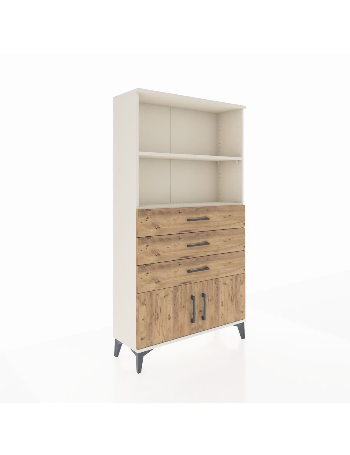 Arges Dolap 2 Raflı 3 Çekmeceli 2 Kapaklı 88x30x163 Aytaşı-Çam