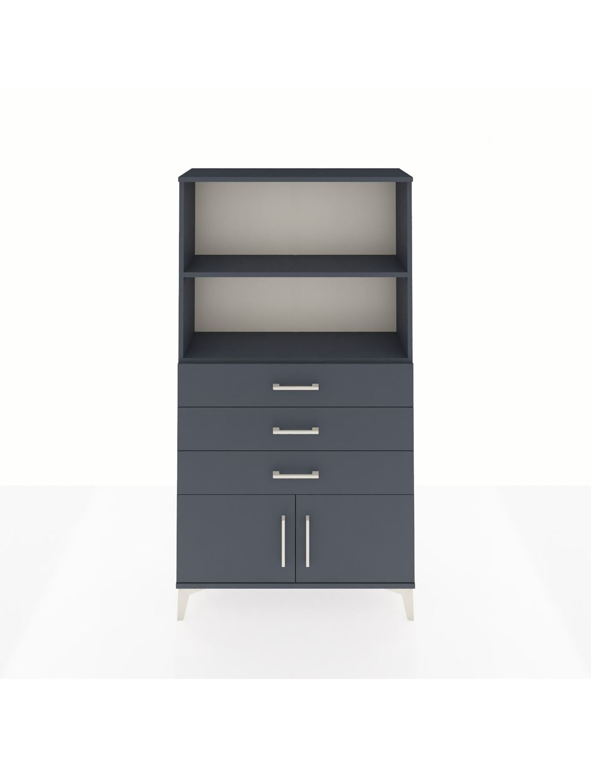 Arges Dolap 2 Raflı 3 Çekmeceli 2 Kapaklı 88x30x163 Antrasit-Antrasit