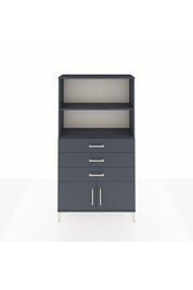 Arges Dolap 2 Raflı 3 Çekmeceli 2 Kapaklı 88x30x163 Antrasit-Antrasit