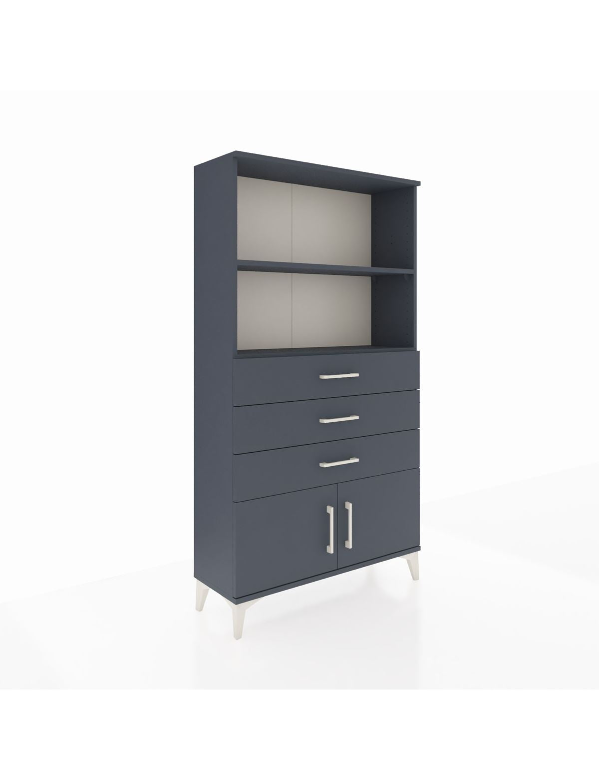 Arges Dolap 2 Raflı 3 Çekmeceli 2 Kapaklı 88x30x163 Antrasit-Antrasit