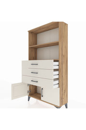 Arges Dolap 2 Raflı 3 Çekmeceli 2 Kapaklı 88x30x163 Çam-Aytaşı