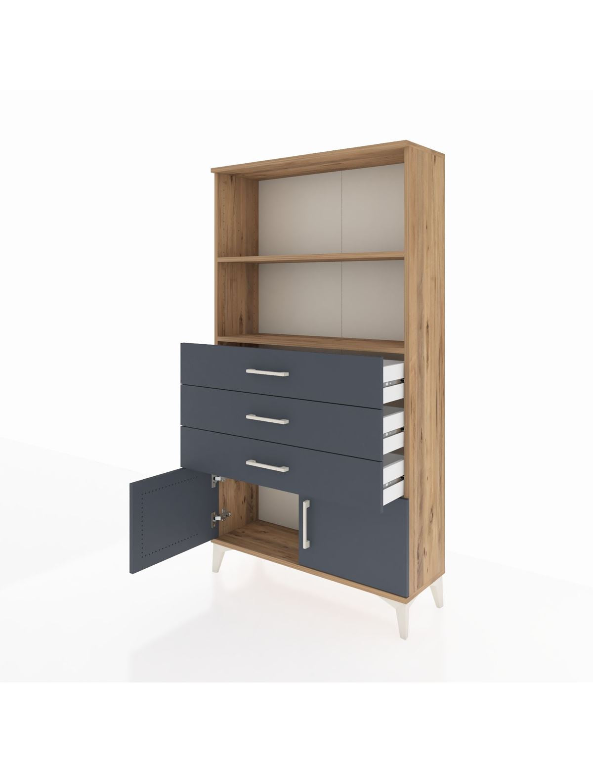 Arges Dolap 2 Raflı 3 Çekmeceli 2 Kapaklı 88x30x163 - S21M088V8A