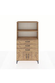 Arges Dolap 2 Raflı 3 Çekmeceli 2 Kapaklı 88x30x163 Çam-Çam