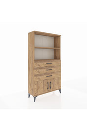Arges Dolap 2 Raflı 3 Çekmeceli 2 Kapaklı 88x30x163 Çam-Çam