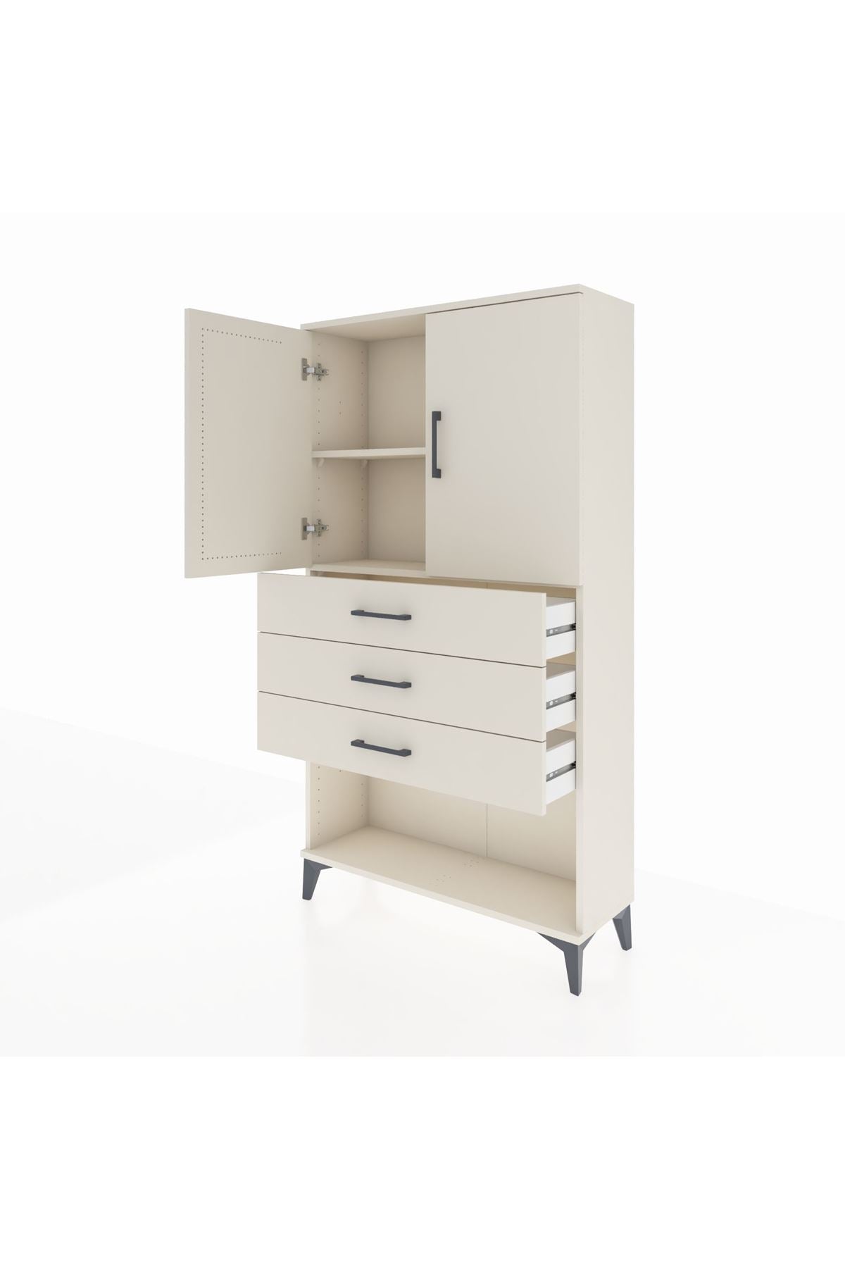 Arges Dolap 2 Raflı 3 Çekmeceli 2 Kapaklı 88x30x163 Aytaşı-Aytaşı