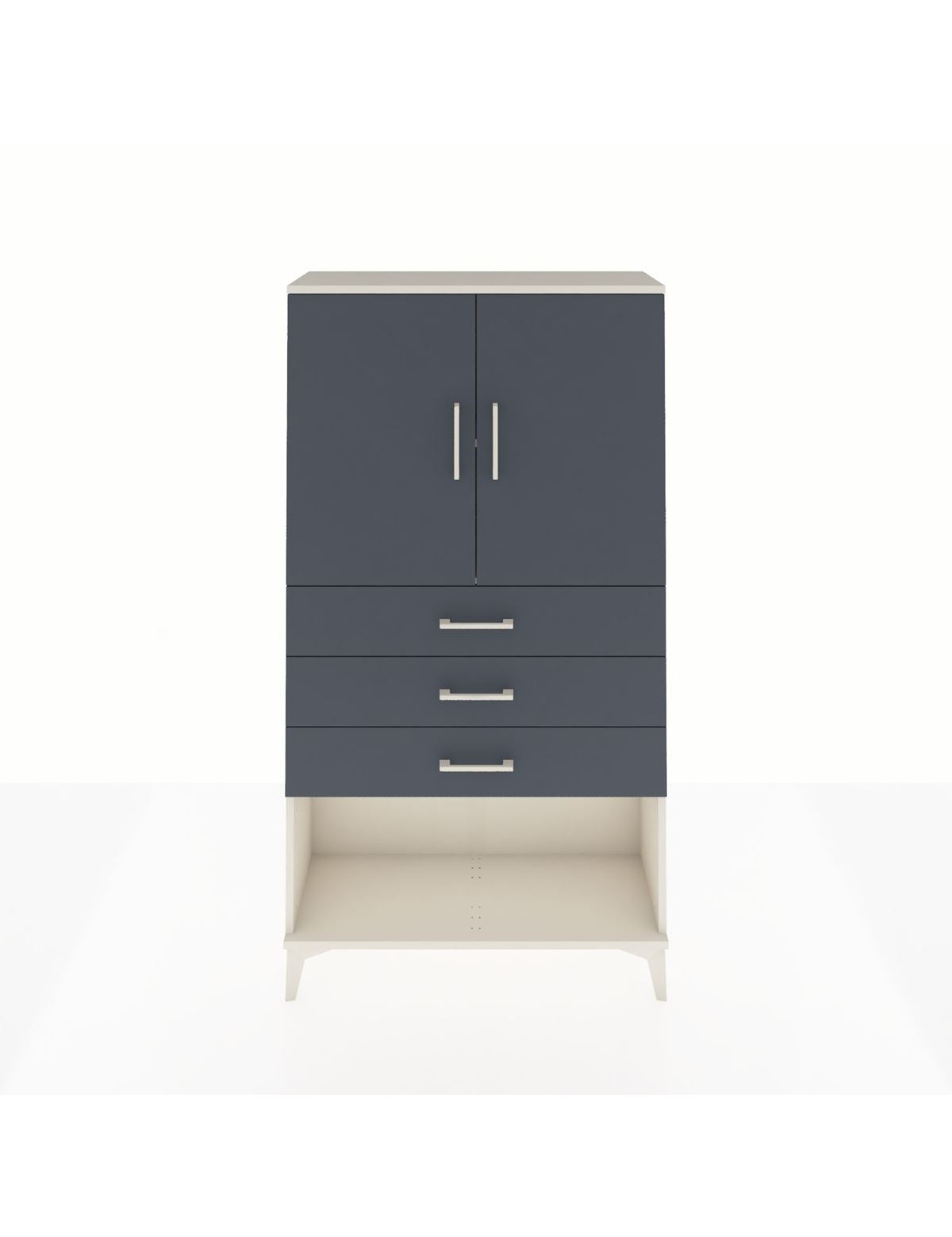 Arges Dolap 2 Raflı 3 Çekmeceli 2 Kapaklı 88x30x163 Aytaşı-Antrasit