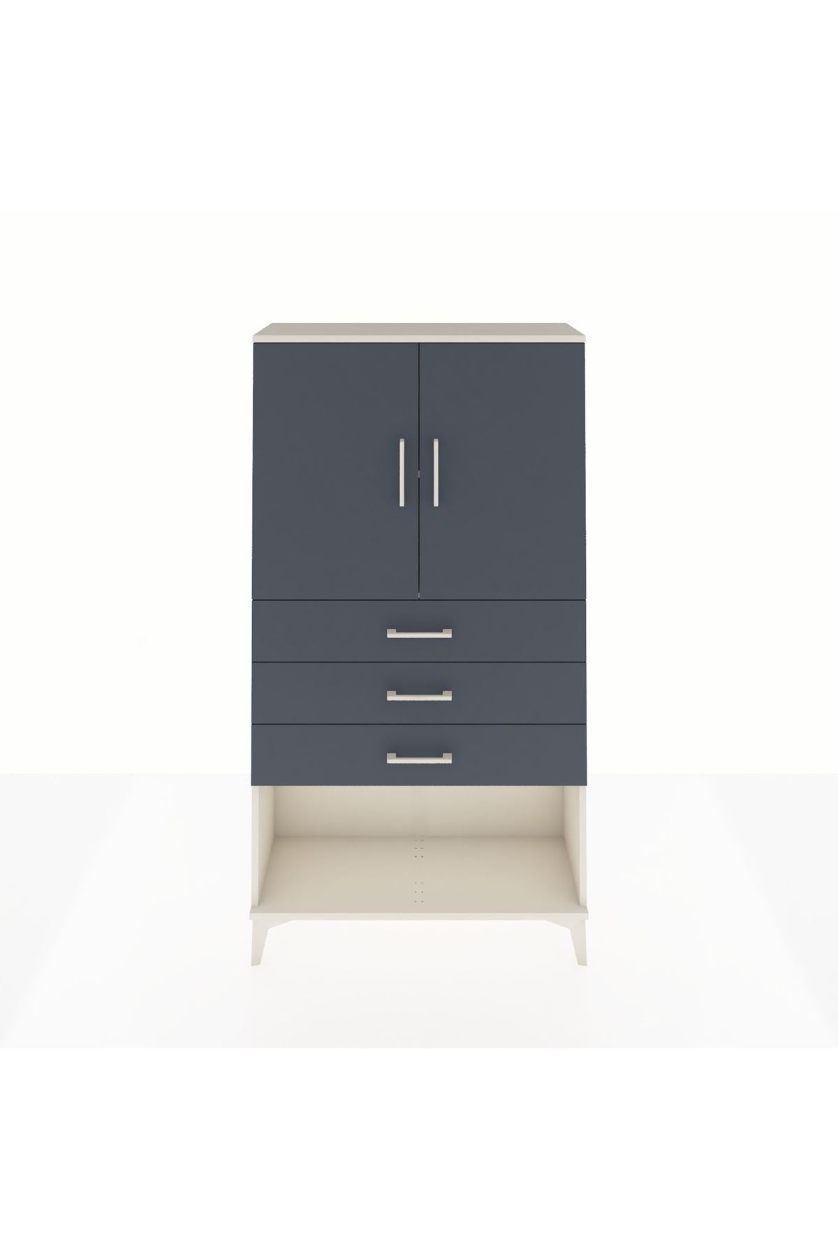 Arges Dolap 2 Raflı 3 Çekmeceli 2 Kapaklı 88x30x163 Aytaşı-Antrasit