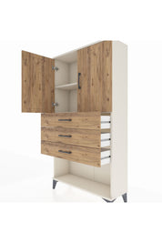 Arges Dolap 2 Raflı 3 Çekmeceli 2 Kapaklı 88x30x163 Aytaşı-Çam