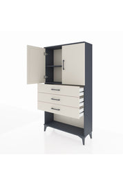 Arges Dolap 2 Raflı 3 Çekmeceli 2 Kapaklı 88x30x163 Antrasit-Aytaşı