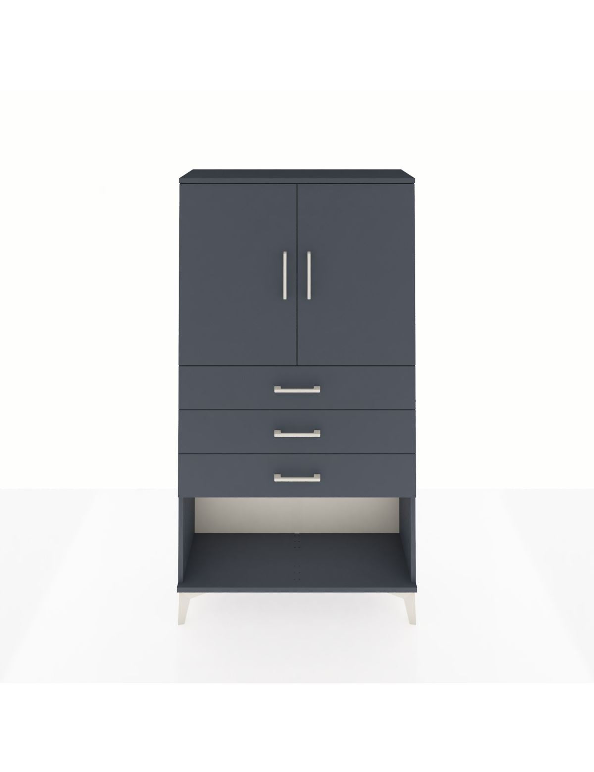 Arges Dolap 2 Raflı 3 Çekmeceli 2 Kapaklı 88x30x163 Antrasit-Antrasit